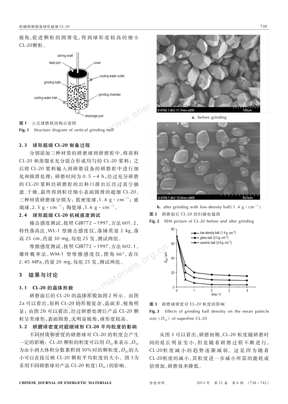 机械研磨制备球形超细CL-20_第2页