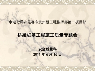 桥梁桩基工程施工质量专题会