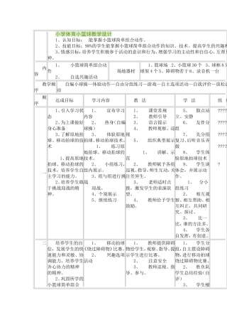 小学体育小篮球教学设计