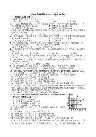力学训练题（一）