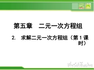 求解二元一次方程组第课时演示文稿