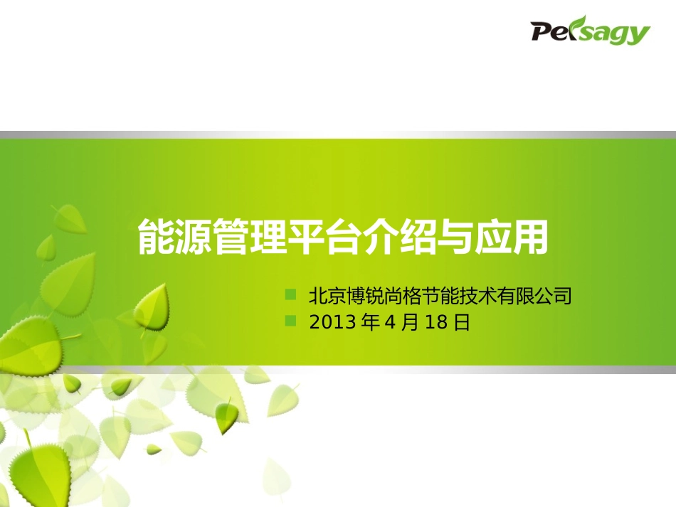 能源管理平台介绍与应用-博锐尚格_第1页