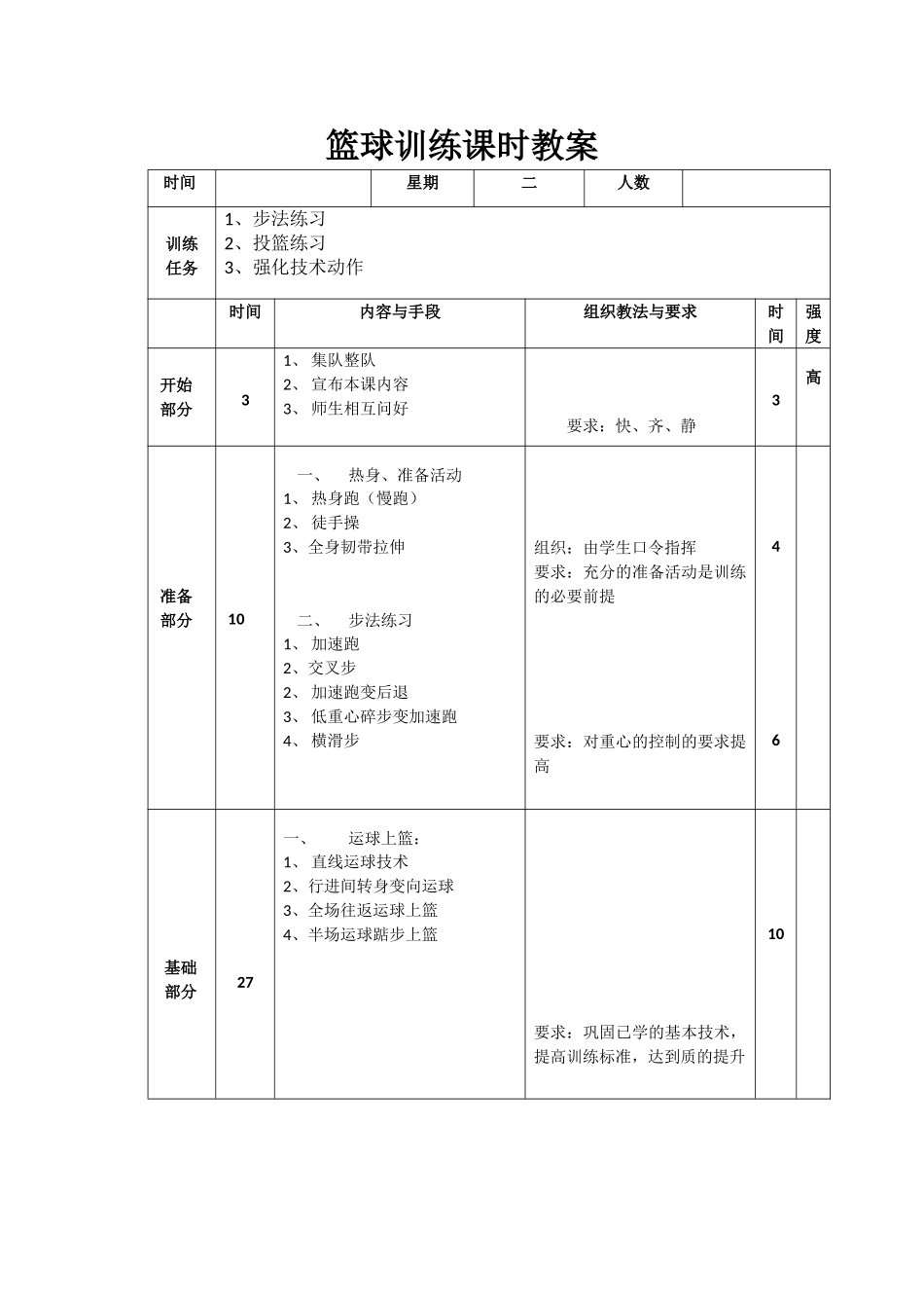 篮球训练课时教案2_第3页