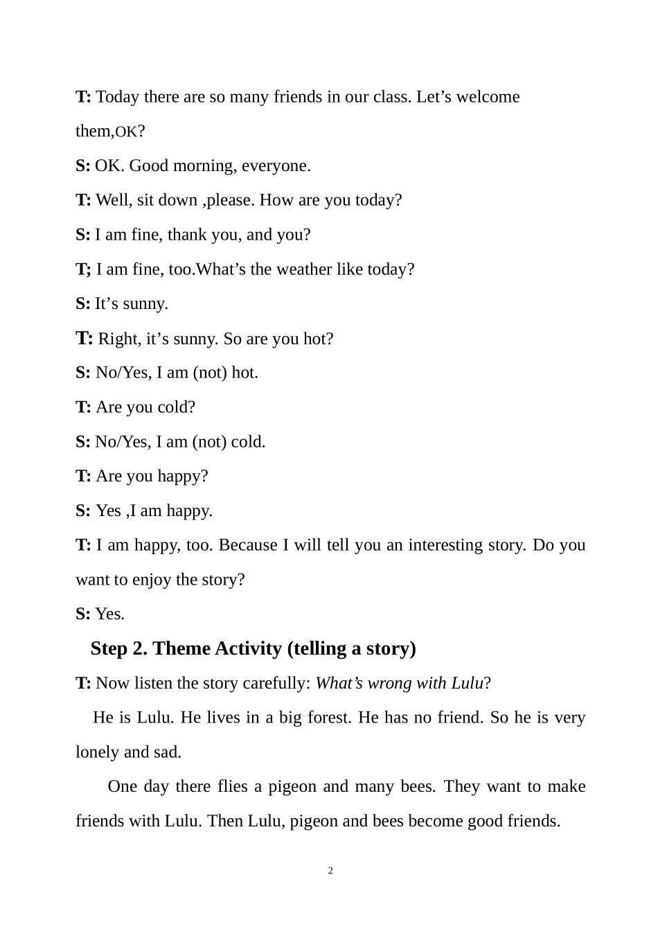 凤阳工小综合英语公开课教案_第2页