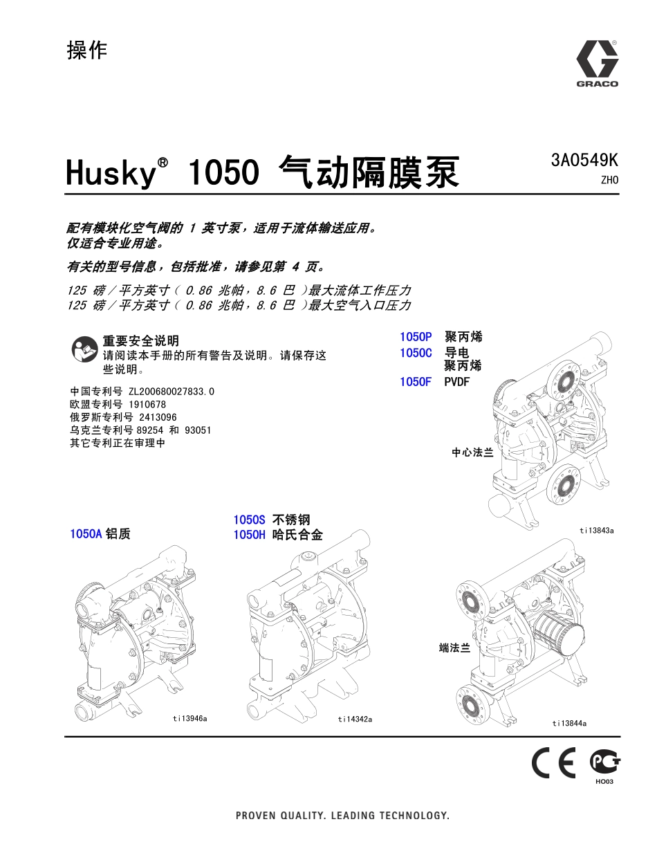 气动隔膜泵说明书_第1页