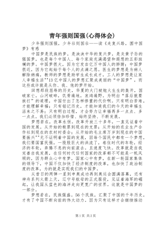 青年强则国强(心得体会)