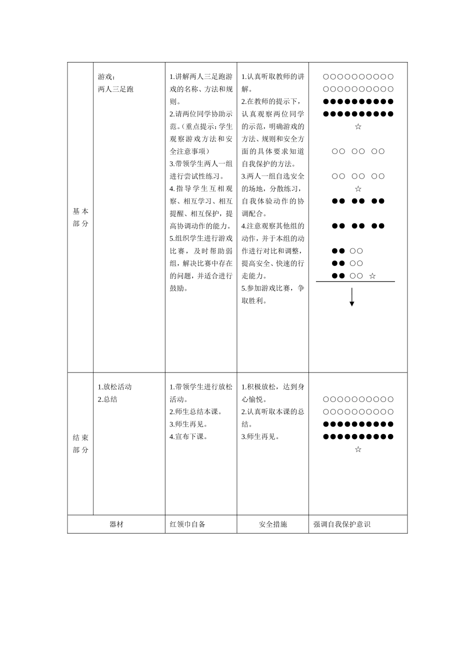 小学体育课《两人三足》教案wps_第2页