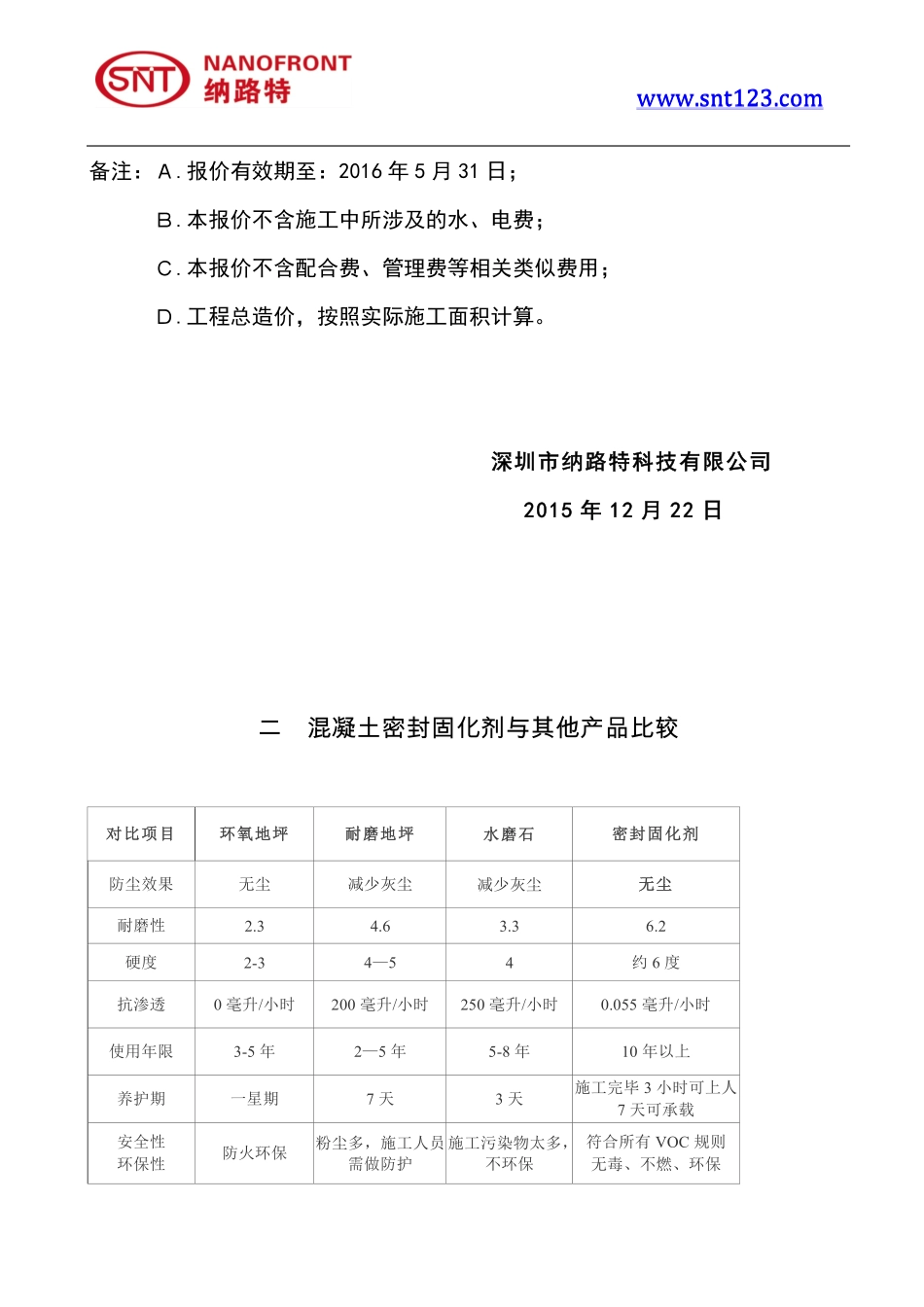 混凝土密封固化剂地坪处理工艺及报价单_第3页