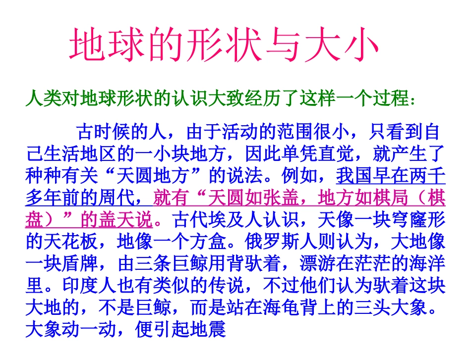 人类对地球形状的认识大致经历了这样一个过程_第1页