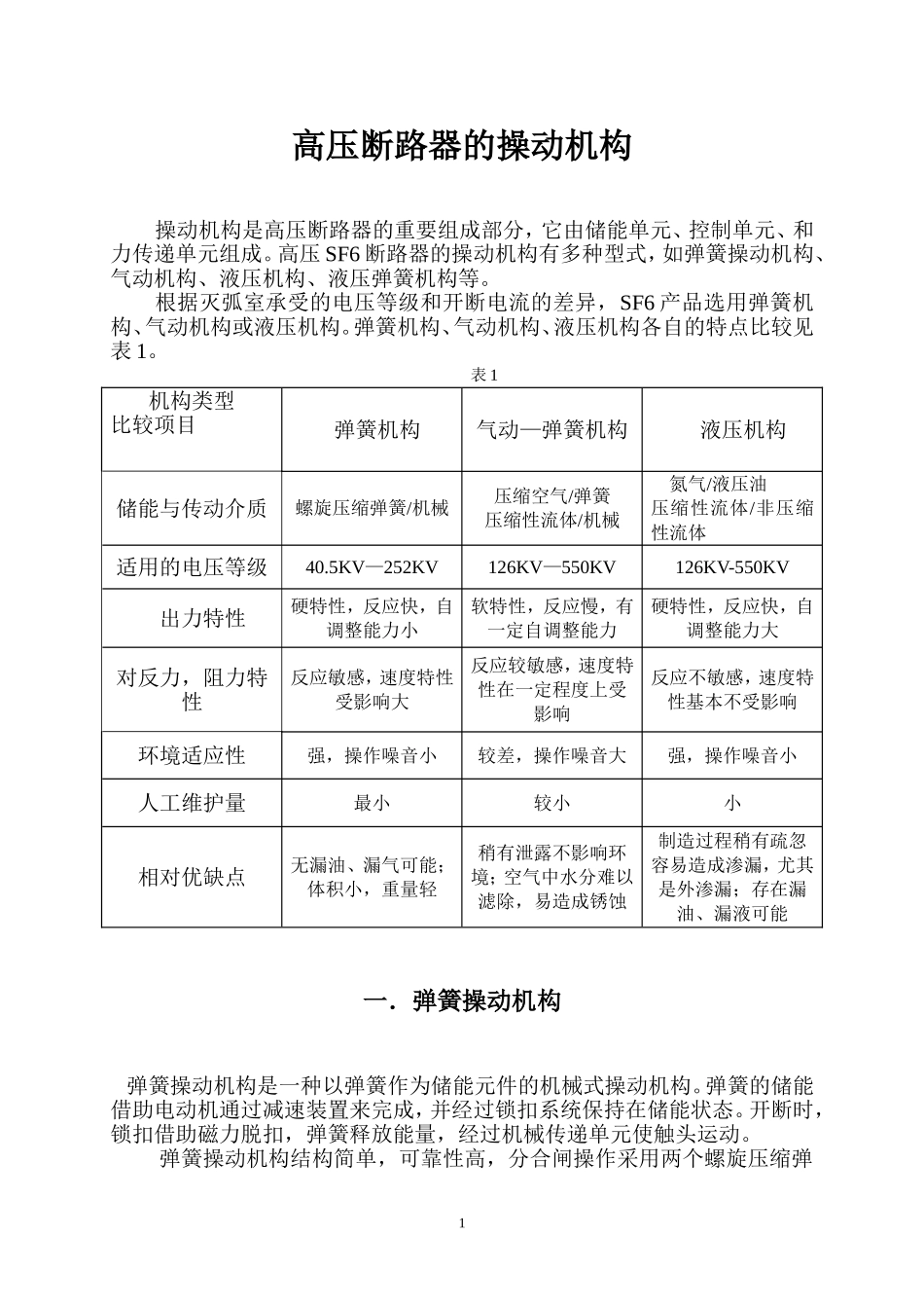 高压断路器的操动机构-讲义_第1页