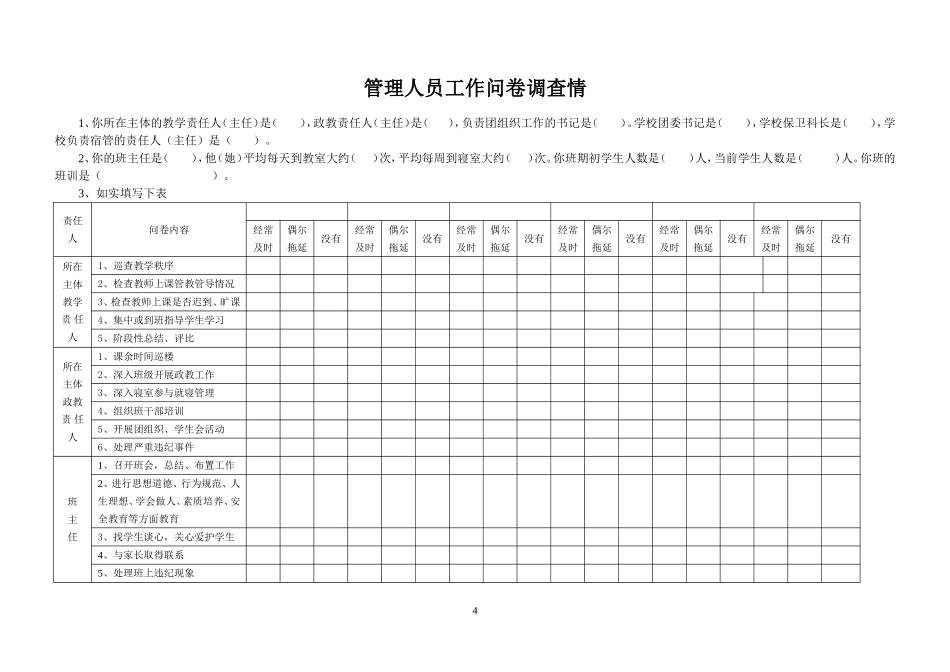 管理人员工作情况调查问卷_第1页