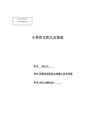 小学作文的几点尝试