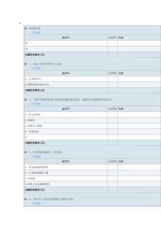 关于师生沟通问卷调查表