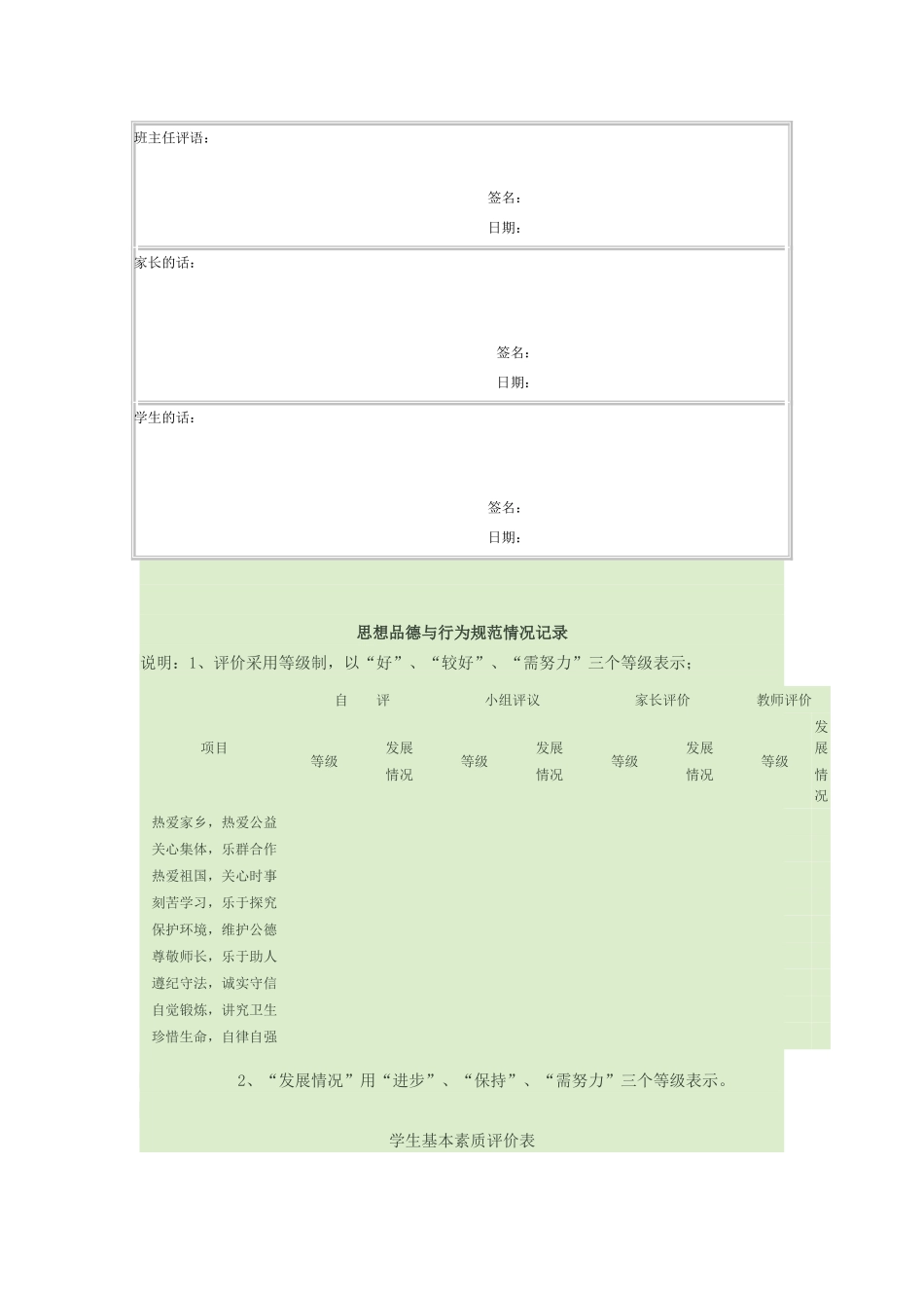 学生成长档案册_第3页