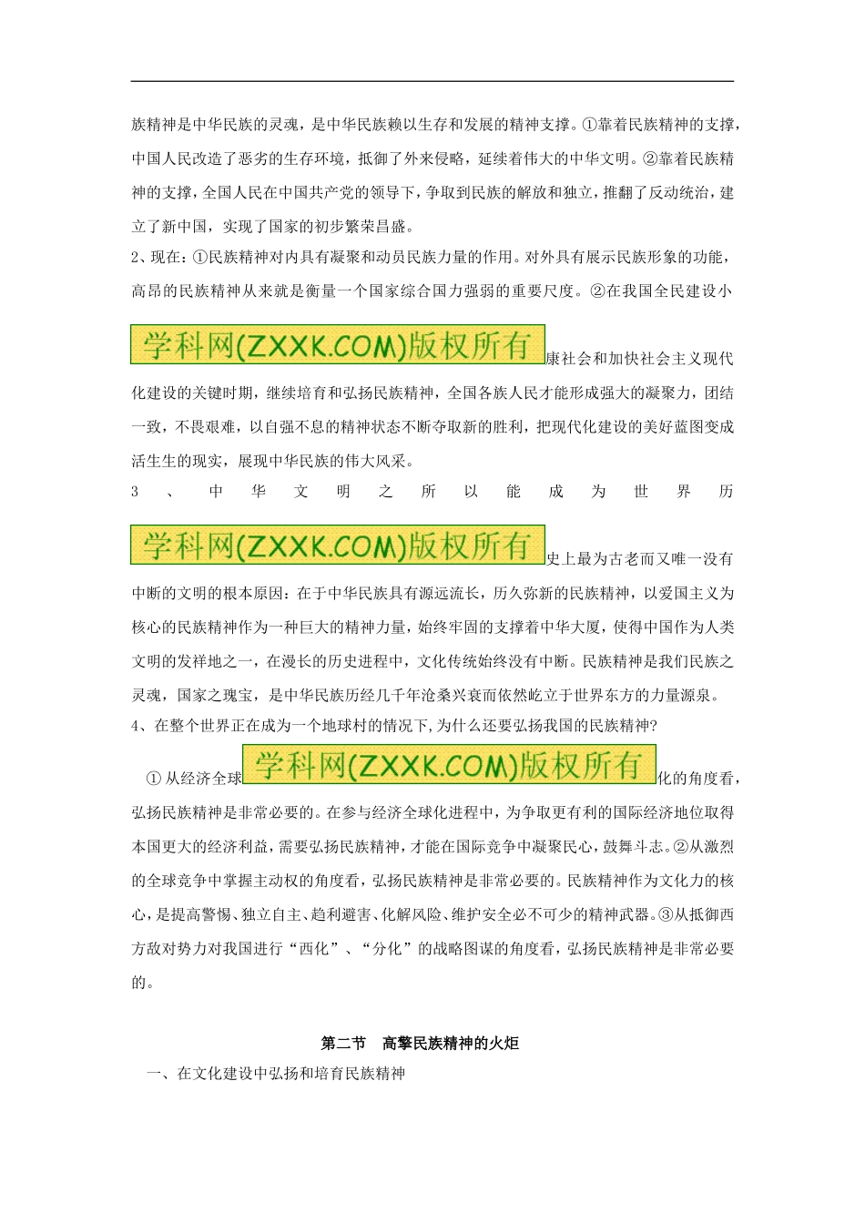 弘扬和培育民族精神教案鲁教版九年级全册_第2页