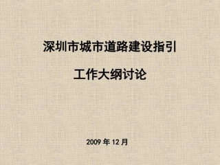 深圳市城市道路建设指引