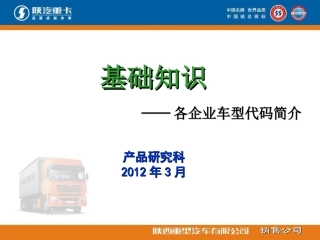 各重卡企业车型代码简介