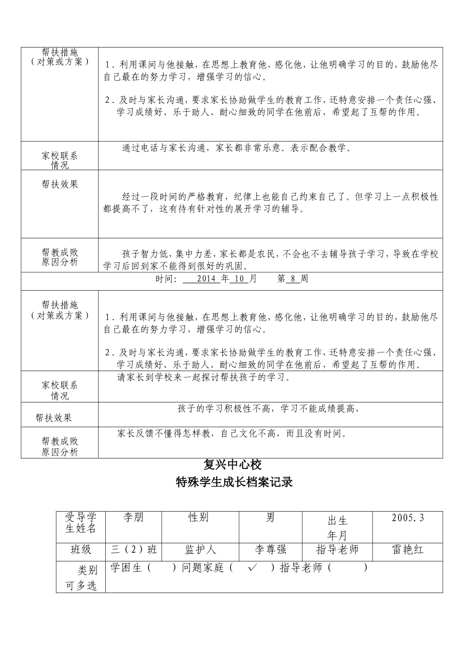 班特殊学生成长档案记录_第2页