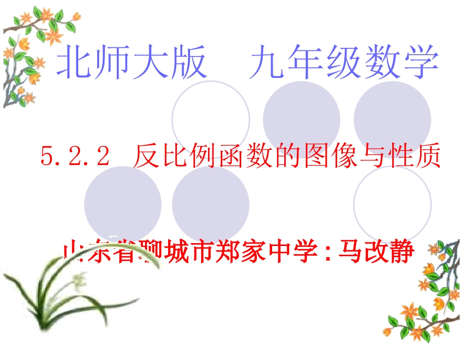 北师大版初中九上5[1]22反比例函数的图像与性质课件_第1页