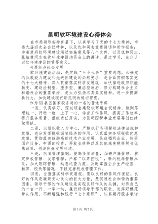 昆明软环境建设心得体会