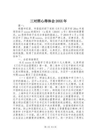 三对照心得体会20XX年