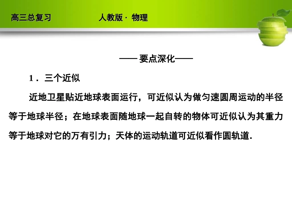 新课标2012届高考物理总复习配套课件4-5课时5 人造卫星 宇宙速度_第3页