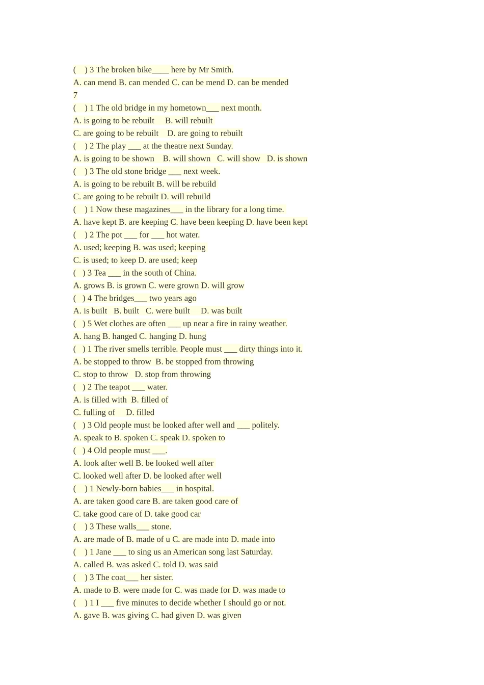 被动语态专项训练_第2页