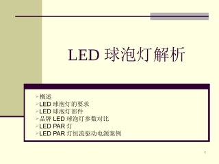 最全LED球泡灯知识资料