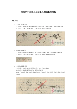 实验初中社团乒乓球俱乐部的教学流程