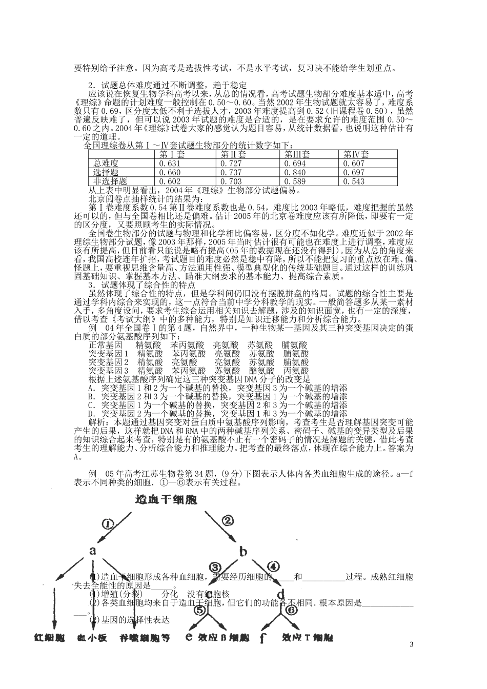 了解近年来高考试题的主要特点-提高复习效率_第3页