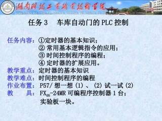 任务3 车库自动门的PLC控制