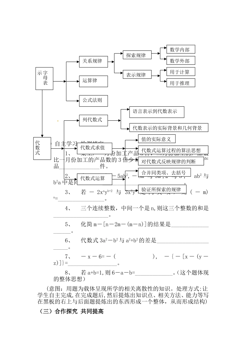 第三章整式及其加减-复习-教学设计(中牟孙国兴)_第2页