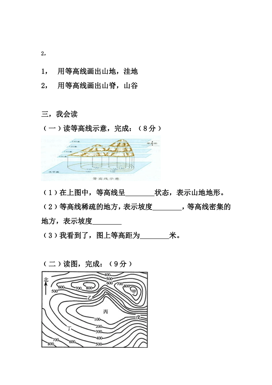 等高线地形图的判读A_第2页
