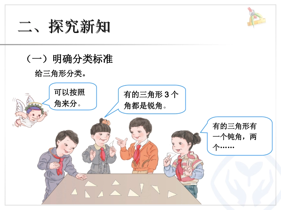 小学数学2011版本小学四年级四年级下册《三角形的分类》ppt_第3页