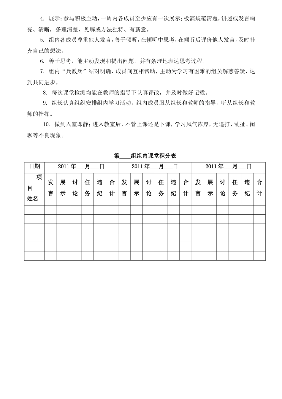 小组合作学习管理办法及奖惩及表格_第3页