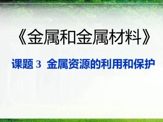 金属资源的利用)