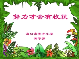 努力才会有收获课件