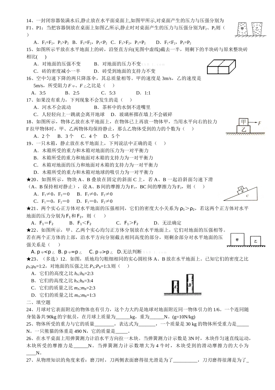 2013人教版八年级下册物理期中复习题及答案_第2页