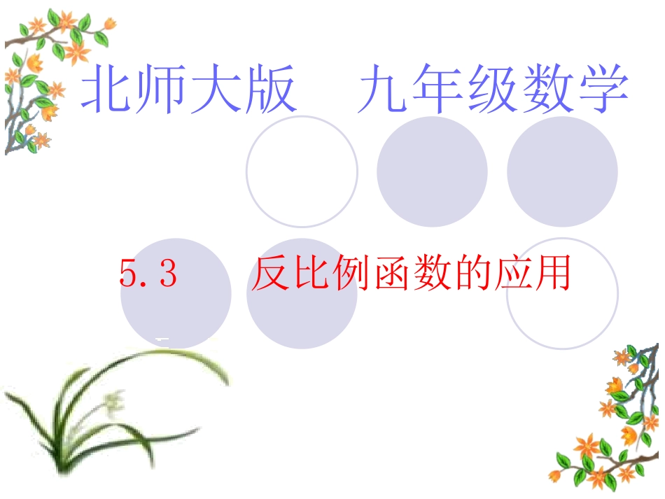 北师大版初中九上5[1]3反比例函数的应用课件_第1页