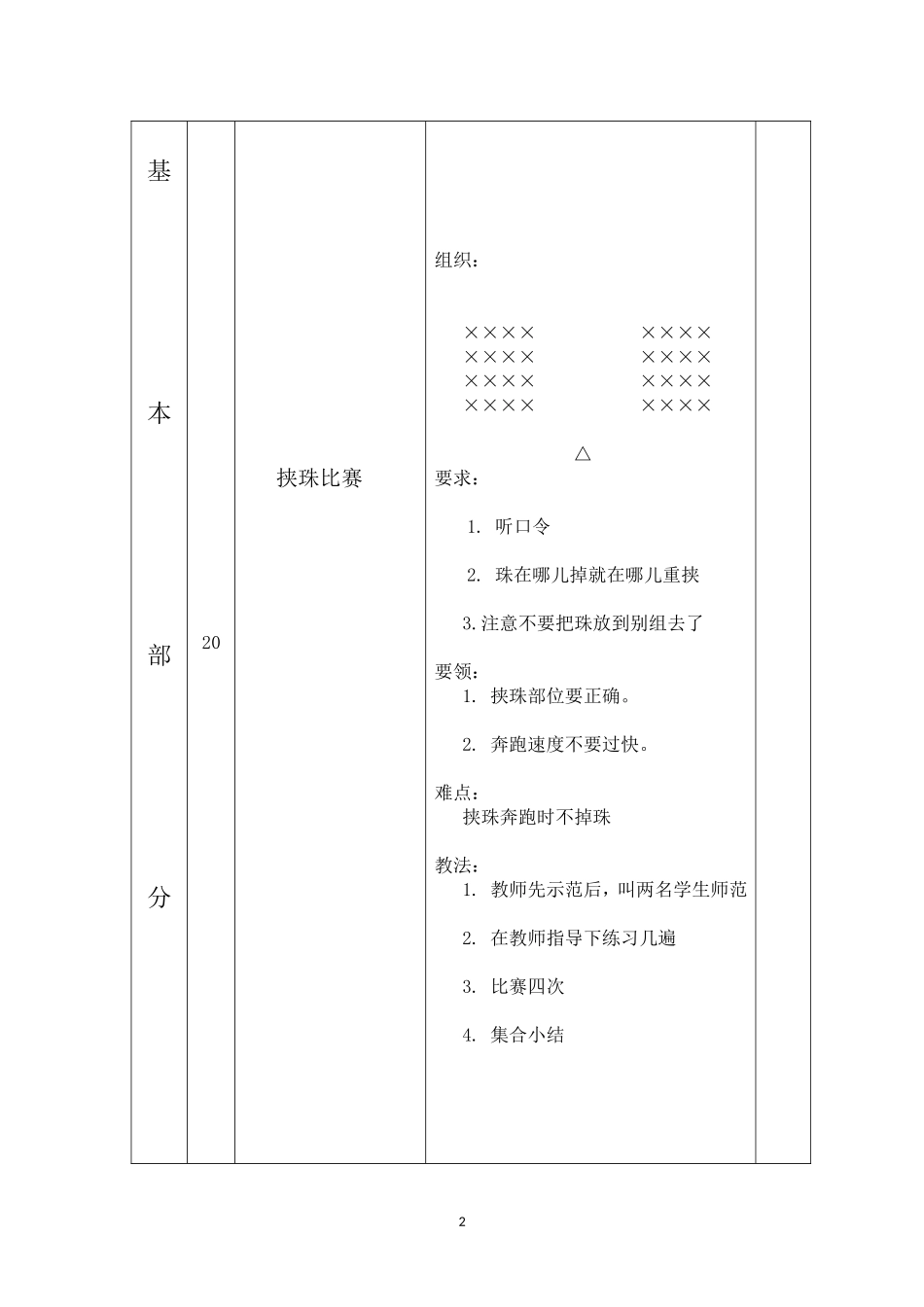 小学体育课教学设计_第2页
