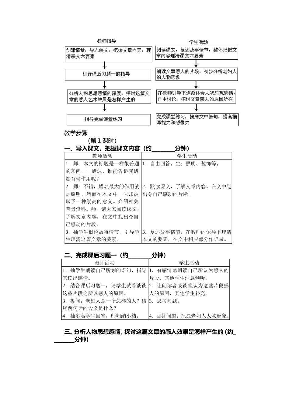 八年级语文上册《蜡烛》教学设计_第2页