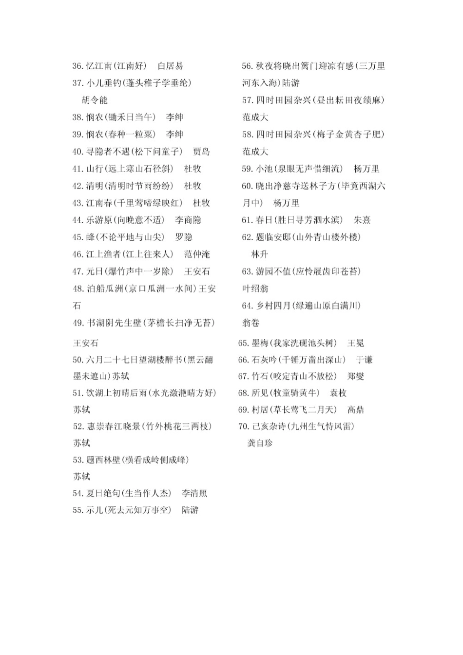 古诗词70首目录_第2页