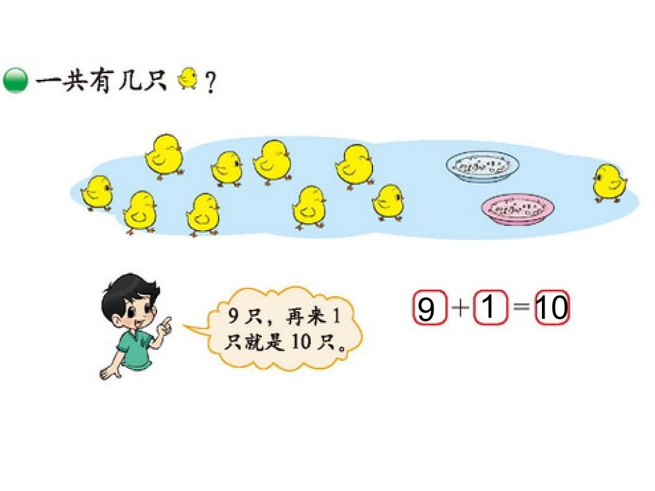 北师大版数学一年级上册《小鸡吃食》课件_第2页