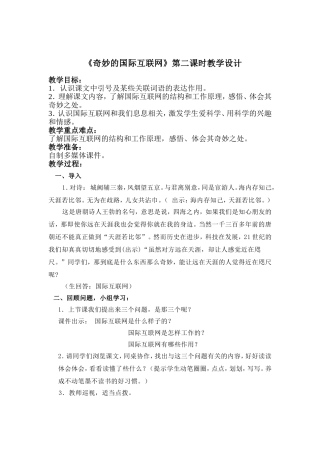 奇妙的国际互联网教学设计