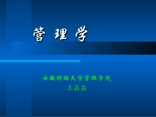 第一章  管理与管理理论