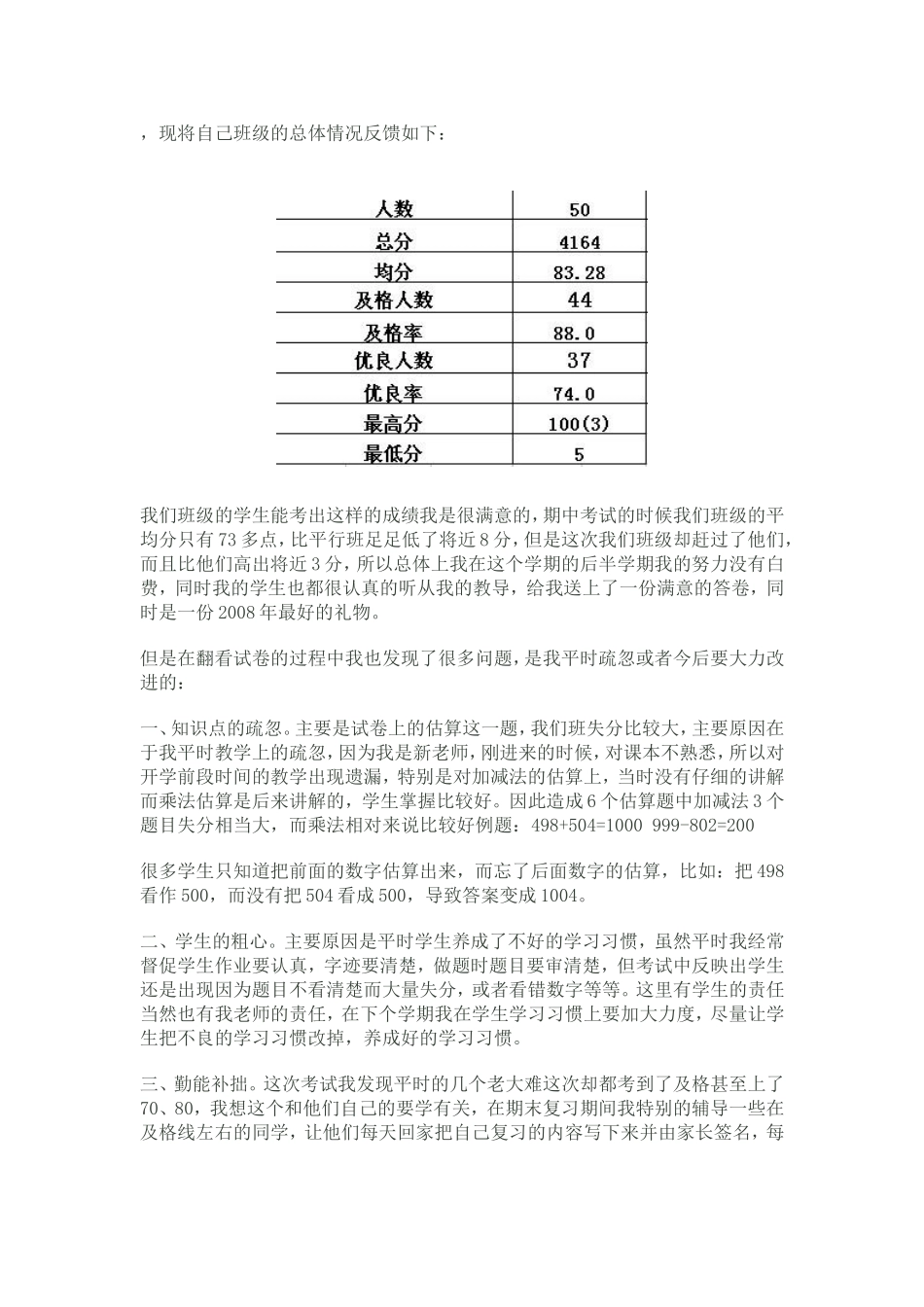 彭小红成绩分析表_第1页