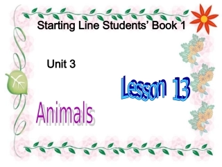 人教新起点小学英语一年级上册《Unit3Animals》(lesson13)课件