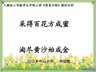 说教材《简易方程》川口乡申迎歌