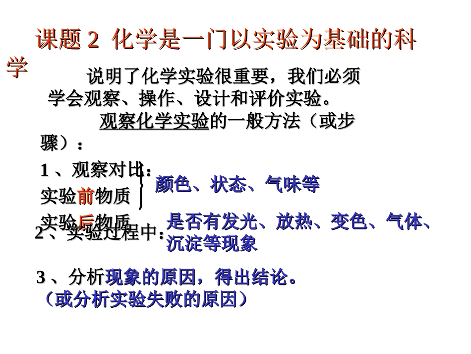 课题2化学是一门以实验为基础的科学（2014上课）_第3页