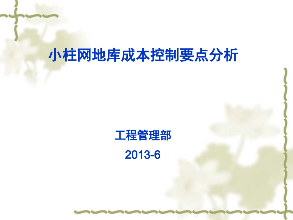 小柱网地库成本控制要点分析_第1页